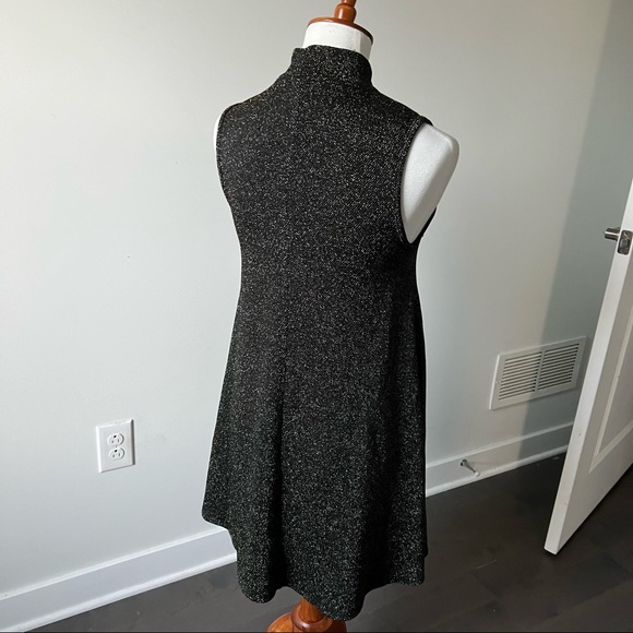 Vintage 80s silver threads sparkly mock neck dress - Picture 3 of 3
